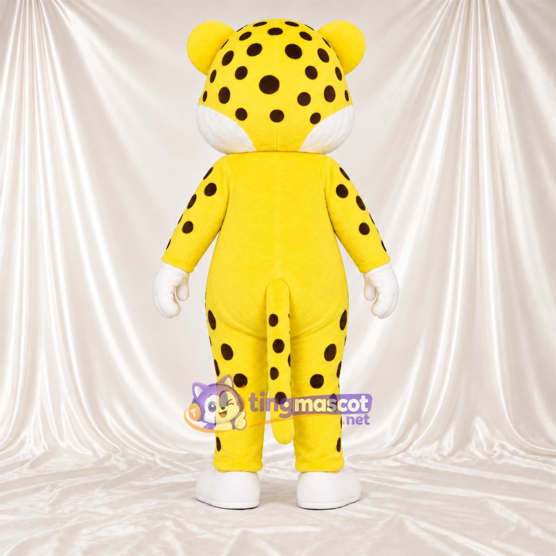 Costume de mascotte Guépard – jaune / noir – Gants (blanc); Pieds (blanc) Costume de mascotte Guépard – jaune / noir – Gants (blanc); Pieds (blanc)