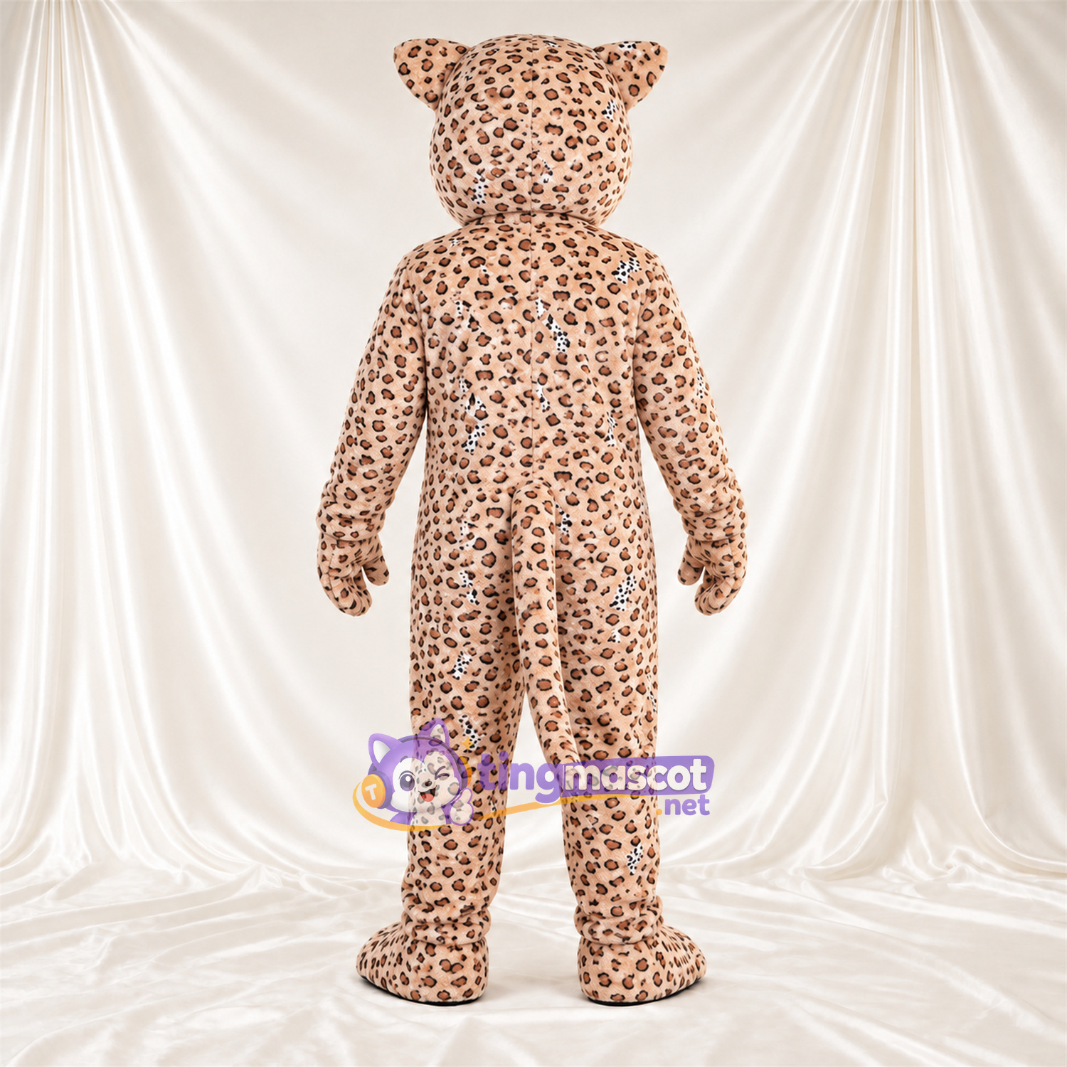 Maskottchenkostüm Leopard – creme / schwarz – Augen (grün); Nase (orange) Maskottchenkostüm Leopard – creme / schwarz – Augen (grün); Nase (orange)