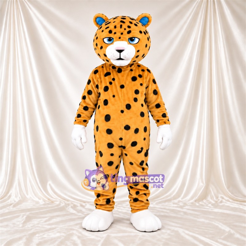 Costume de mascotte Guépard – jaune / noir – Gants (blanc); Pieds (blanc) Costume de mascotte Guépard – jaune / noir – Gants (blanc); Pieds (blanc)