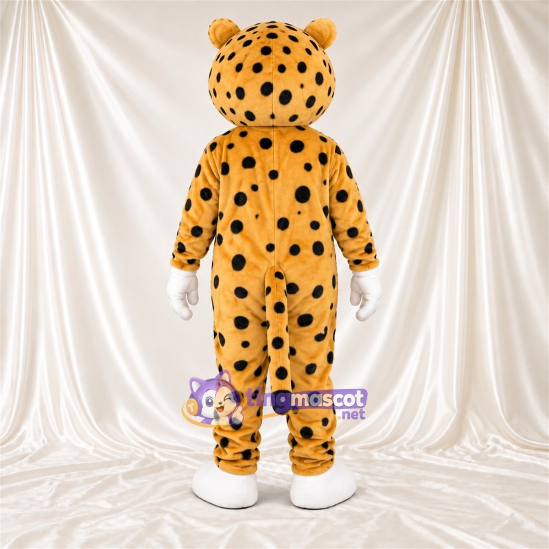 Costume de mascotte Guépard – jaune / noir – Gants (blanc); Pieds (blanc) Costume de mascotte Guépard – jaune / noir – Gants (blanc); Pieds (blanc)