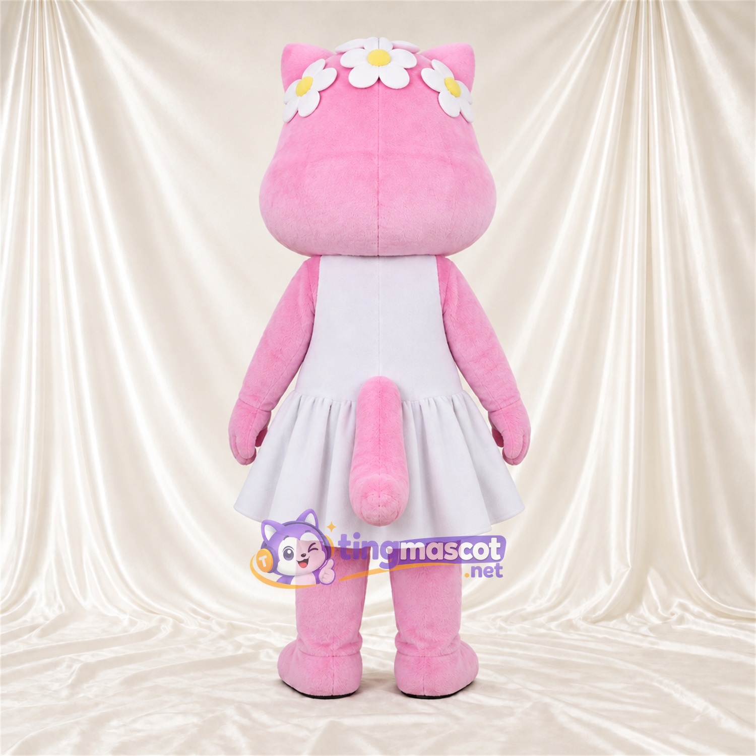 Costume de mascotte Chat – rose – Jupe (blanc); Bandeau Costume de mascotte Chat – rose – Jupe (blanc); Bandeau