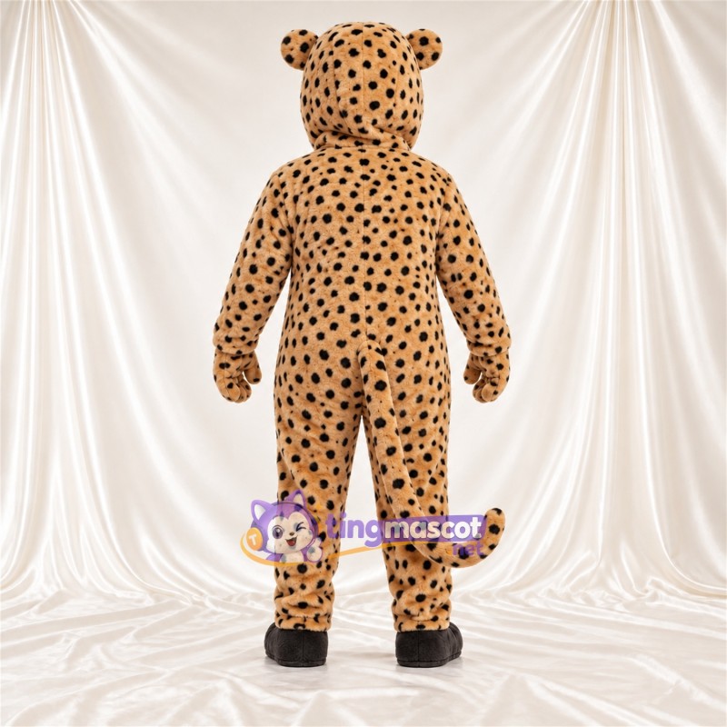 Tan and Black Cheetah Mascot Costume - Black Feet and Black Spots Tan and Black Cheetah Mascot Costume - Black Feet and Black Spots