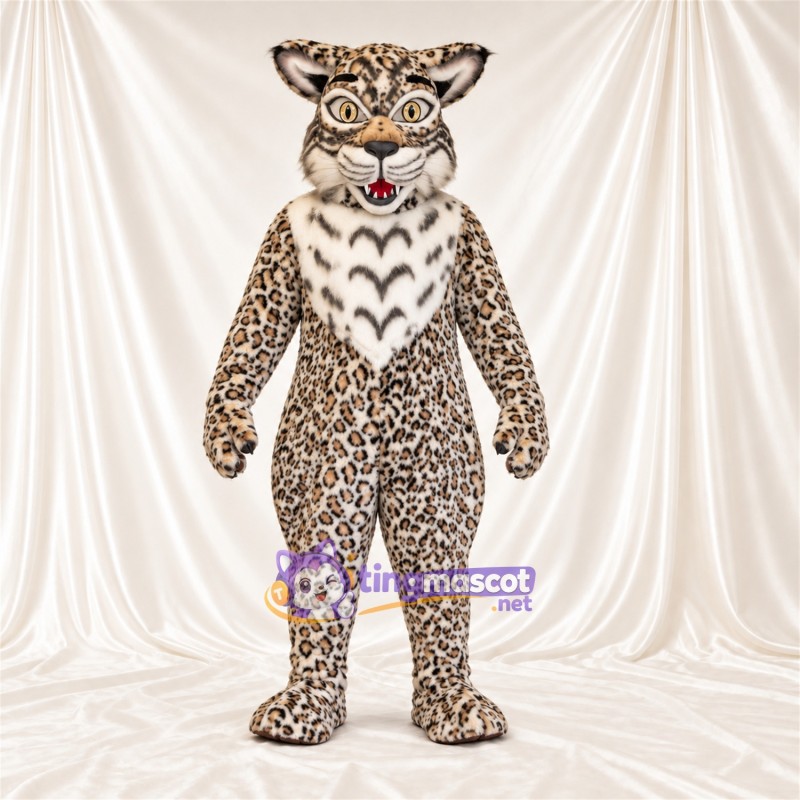 Costume de mascotte Lynx – brun clair / noir – Fourrure Costume de mascotte Lynx – brun clair / noir – Fourrure