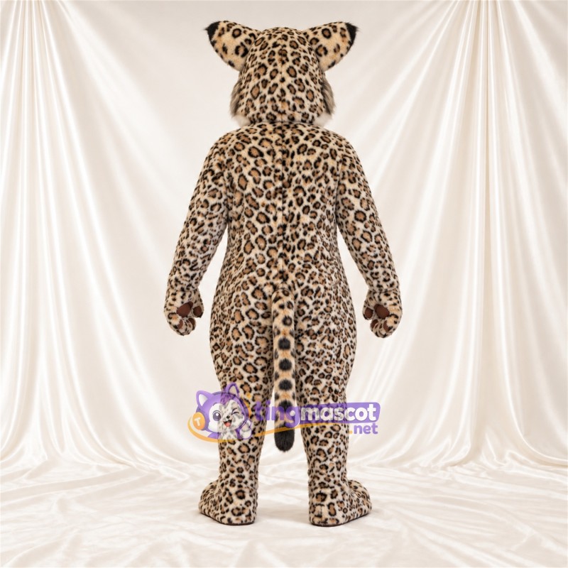Costume de mascotte Lynx – brun clair / noir – Fourrure