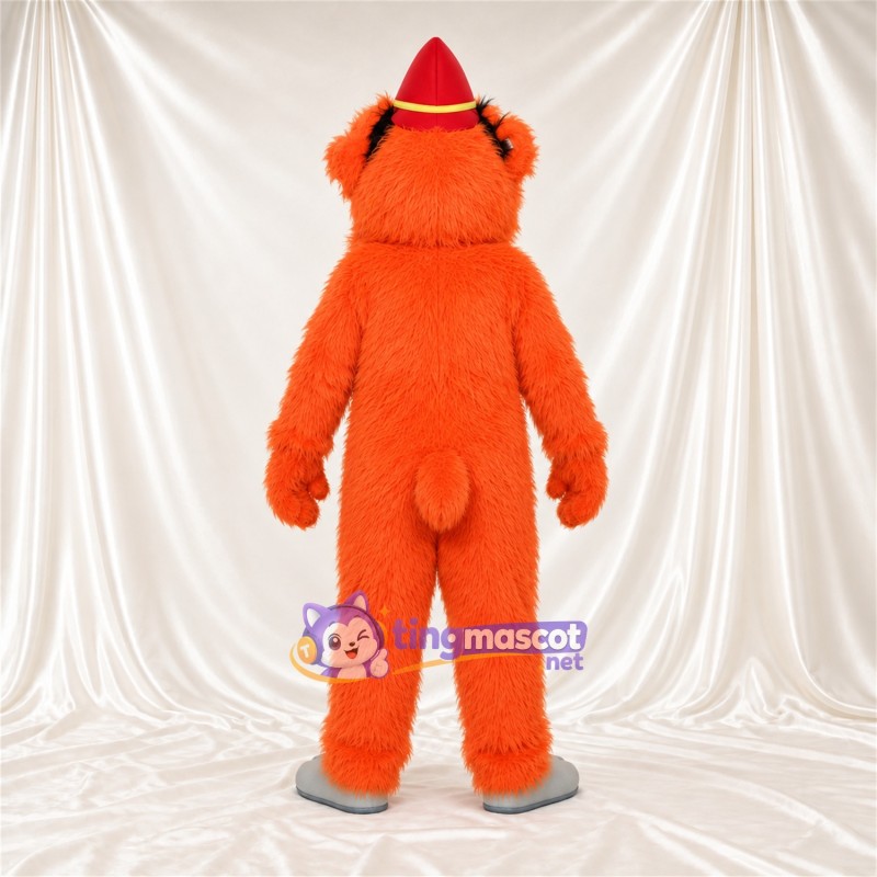 Maskottchenkostüm Affe – orange – Hut (rot); Sonnenbrille Maskottchenkostüm Affe – orange – Hut (rot); Sonnenbrille