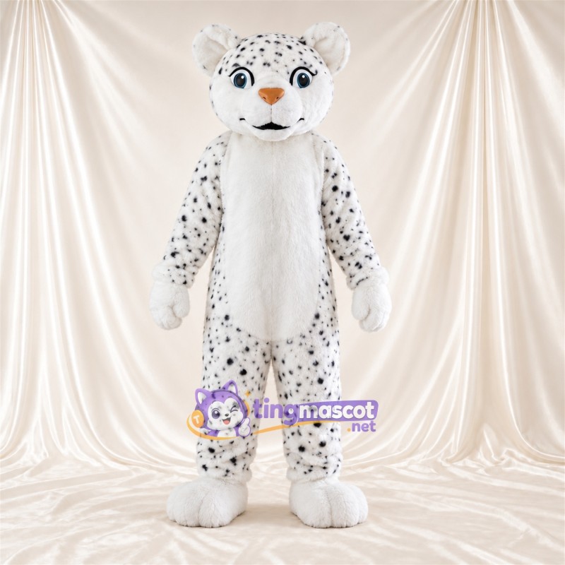 Costume de mascotte Léopard – blanc / noir – Ventre (blanc); Taches (noir) Costume de mascotte Léopard – blanc / noir – Ventre (blanc); Taches (noir)