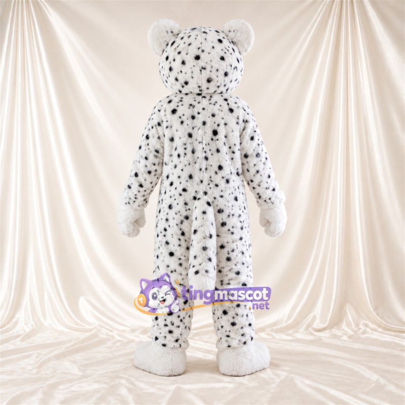 Costume de mascotte Léopard – blanc / noir – Ventre (blanc); Taches (noir) Costume de mascotte Léopard – blanc / noir – Ventre (blanc); Taches (noir)