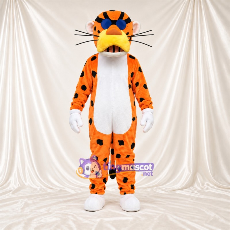 Costume de mascotte Guépard – orange – Lunettes de soleil; Gants (blanc) Costume de mascotte Guépard – orange – Lunettes de soleil; Gants (blanc)