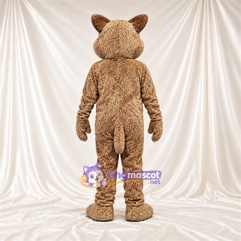 Tan and Black Bobcat Mascot Costume - White Muzzle and Yellow Eyes Tan and Black Bobcat Mascot Costume - White Muzzle and Yellow Eyes