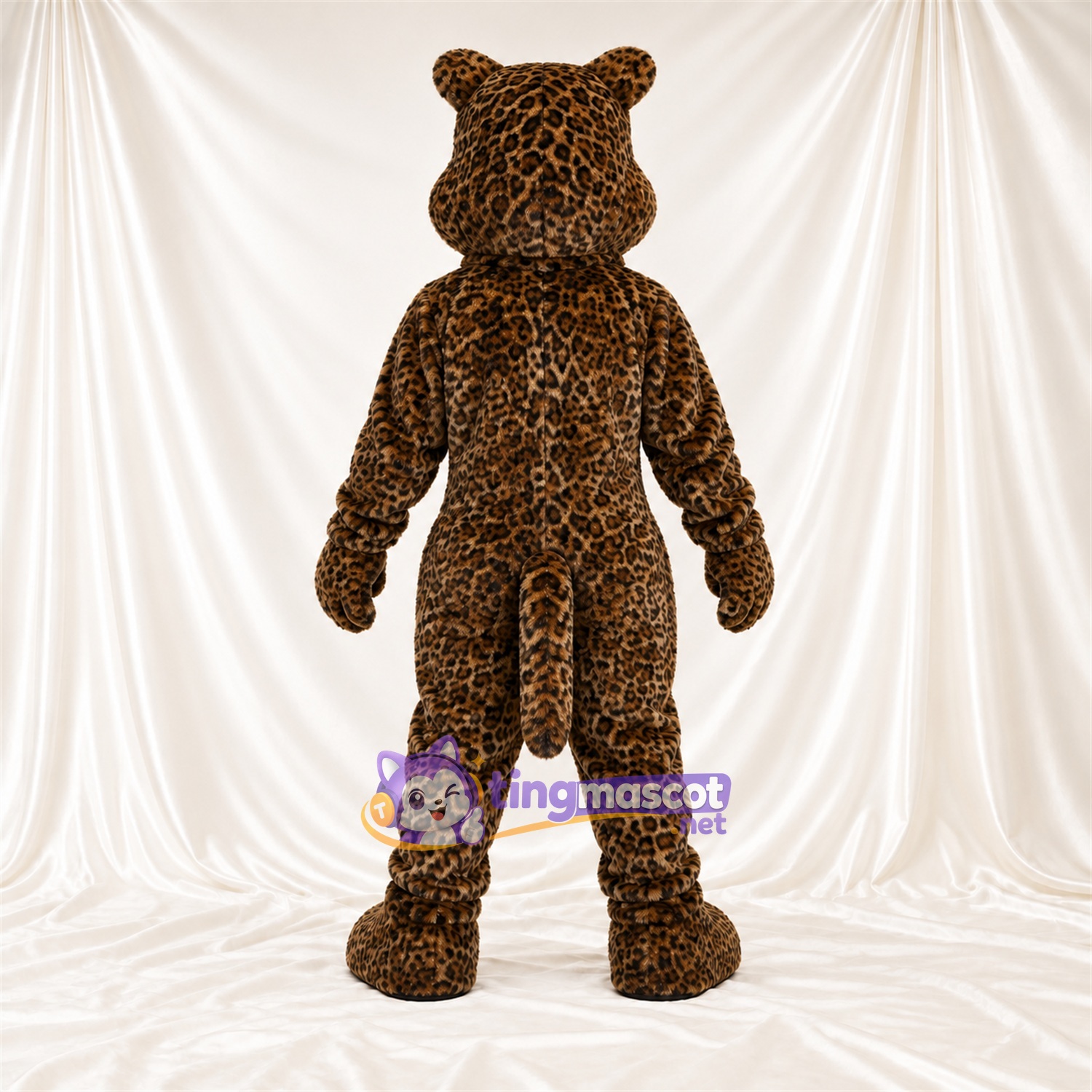 Brown Leopard Mascot Costume - Blue Paw Pads and Green Eyes Brown Leopard Mascot Costume - Blue Paw Pads and Green Eyes