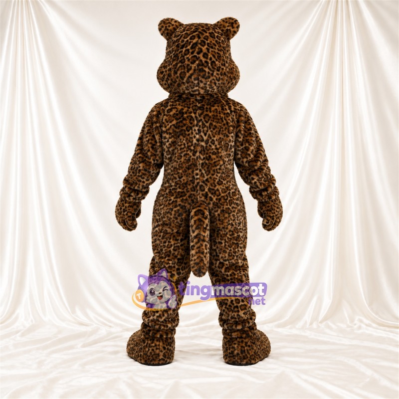 Brown Leopard Mascot Costume - Blue Paw Pads and Green Eyes Brown Leopard Mascot Costume - Blue Paw Pads and Green Eyes