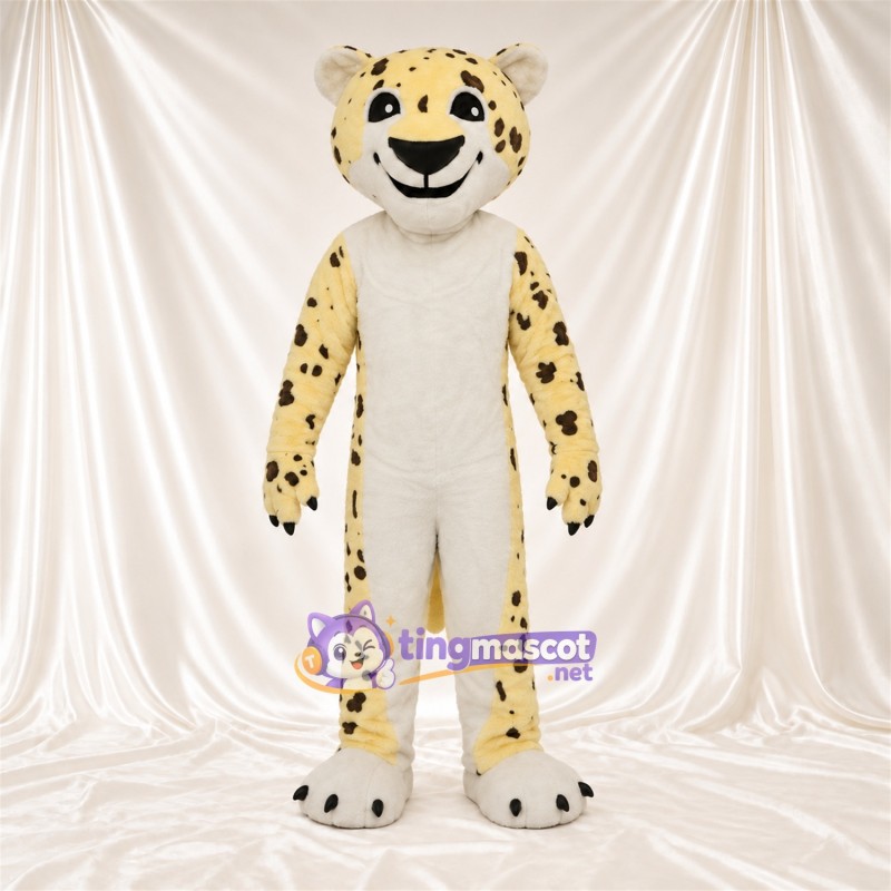 Maskottchenkostüm Gepard – creme / schwarz Maskottchenkostüm Gepard – creme / schwarz