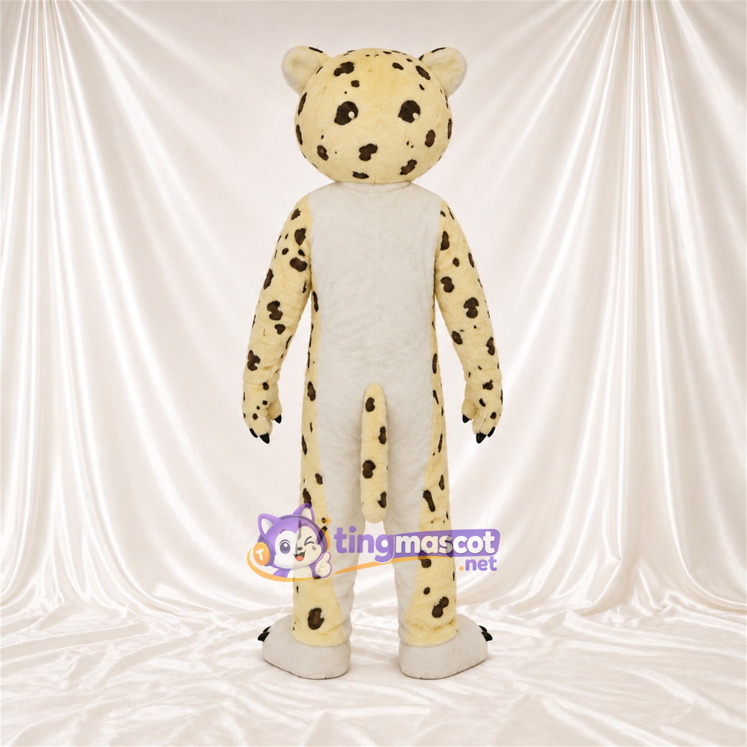 Costume de mascotte Guépard – crème / noir Costume de mascotte Guépard – crème / noir