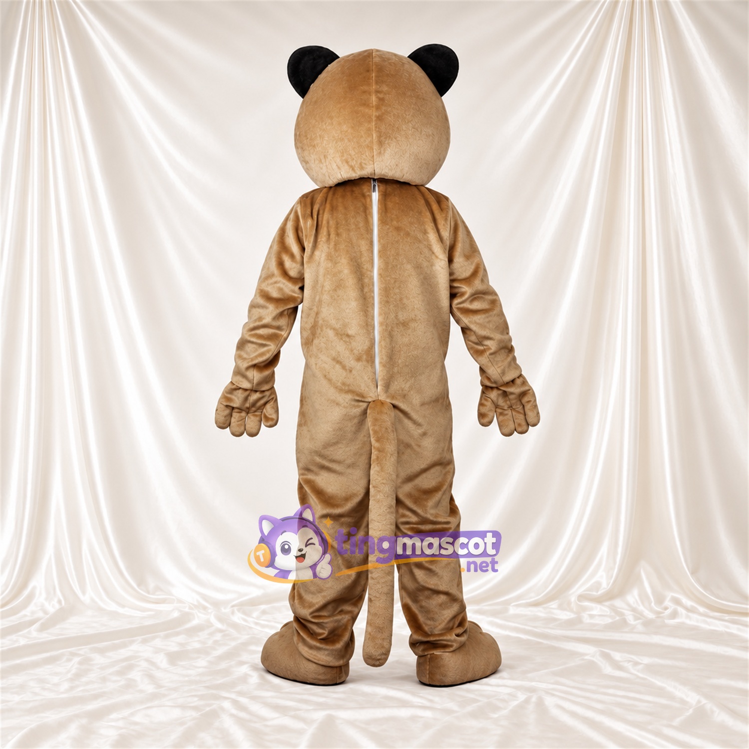 Costume de mascotte Chat – brun clair – Museau (blanc); Yeux (bleu) Costume de mascotte Chat – brun clair – Museau (blanc); Yeux (bleu)