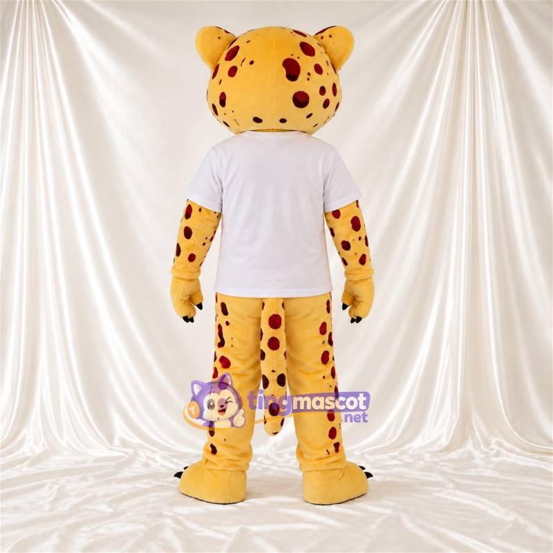 Costume de mascotte Guépard – jaune / noir – Chemise (blanc) Costume de mascotte Guépard – jaune / noir – Chemise (blanc)