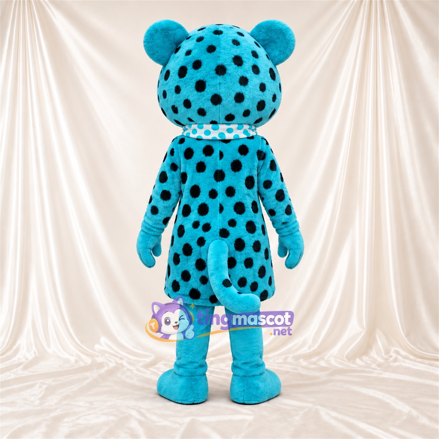 Blue and Black Leopard Mascot Costume Blue and Black Leopard Mascot Costume