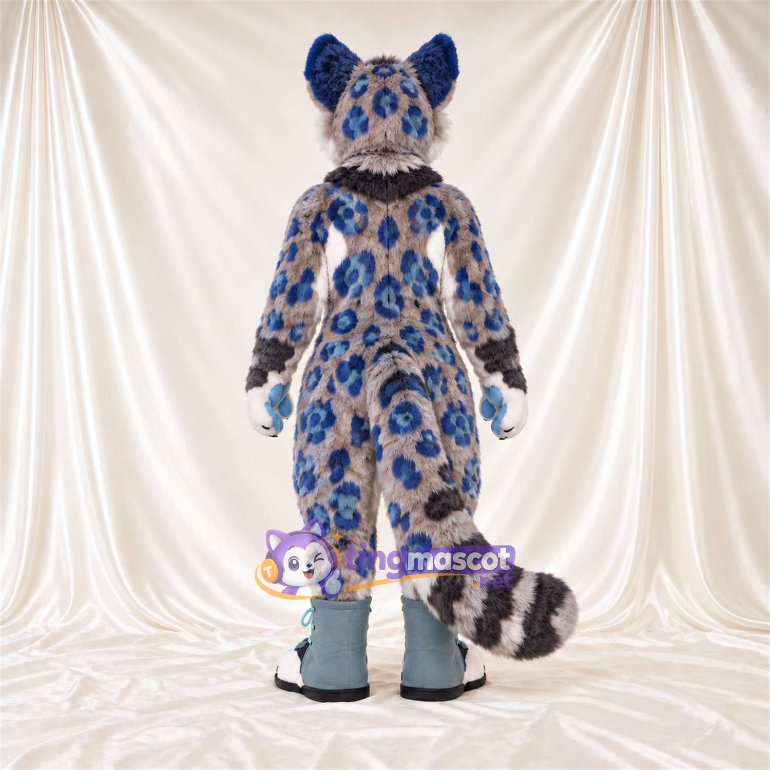 Costume de mascotte Léopard – gris / bleu Costume de mascotte Léopard – gris / bleu