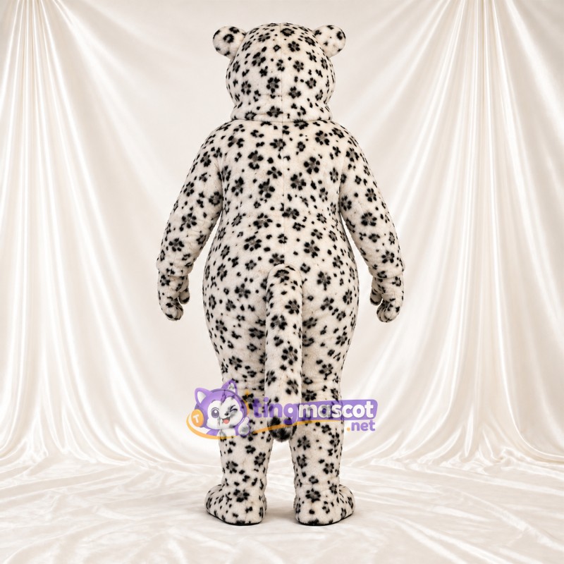 Costume de mascotte Léopard – blanc / noir – Motif tacheté Costume de mascotte Léopard – blanc / noir – Motif tacheté