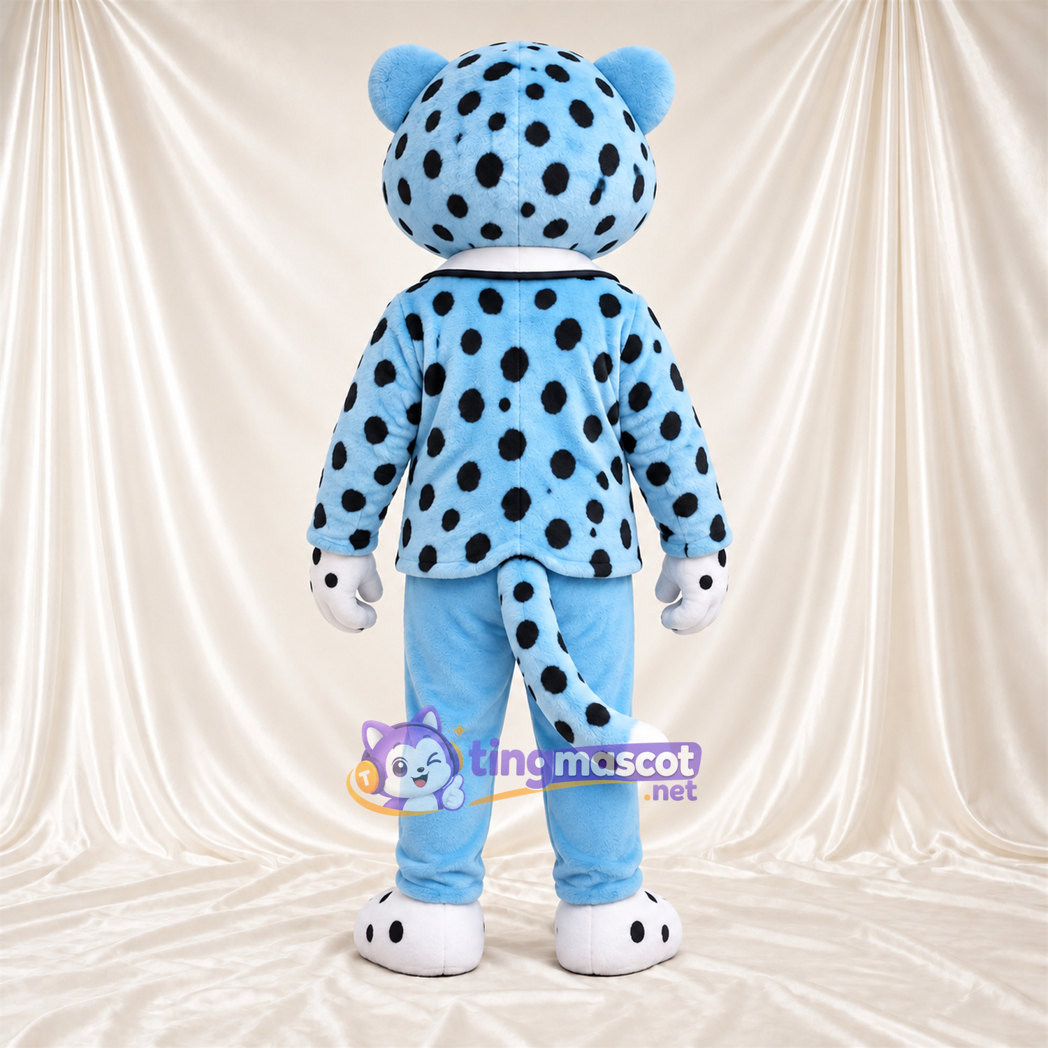 Blue and Black Leopard Mascot Costume - Blue Suit Blue and Black Leopard Mascot Costume - Blue Suit