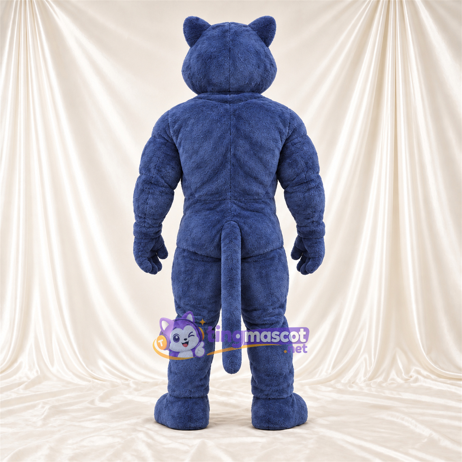 Maskottchenkostüm Panther – blau – Muskelbrust; Augen (gelb) Maskottchenkostüm Panther – blau – Muskelbrust; Augen (gelb)