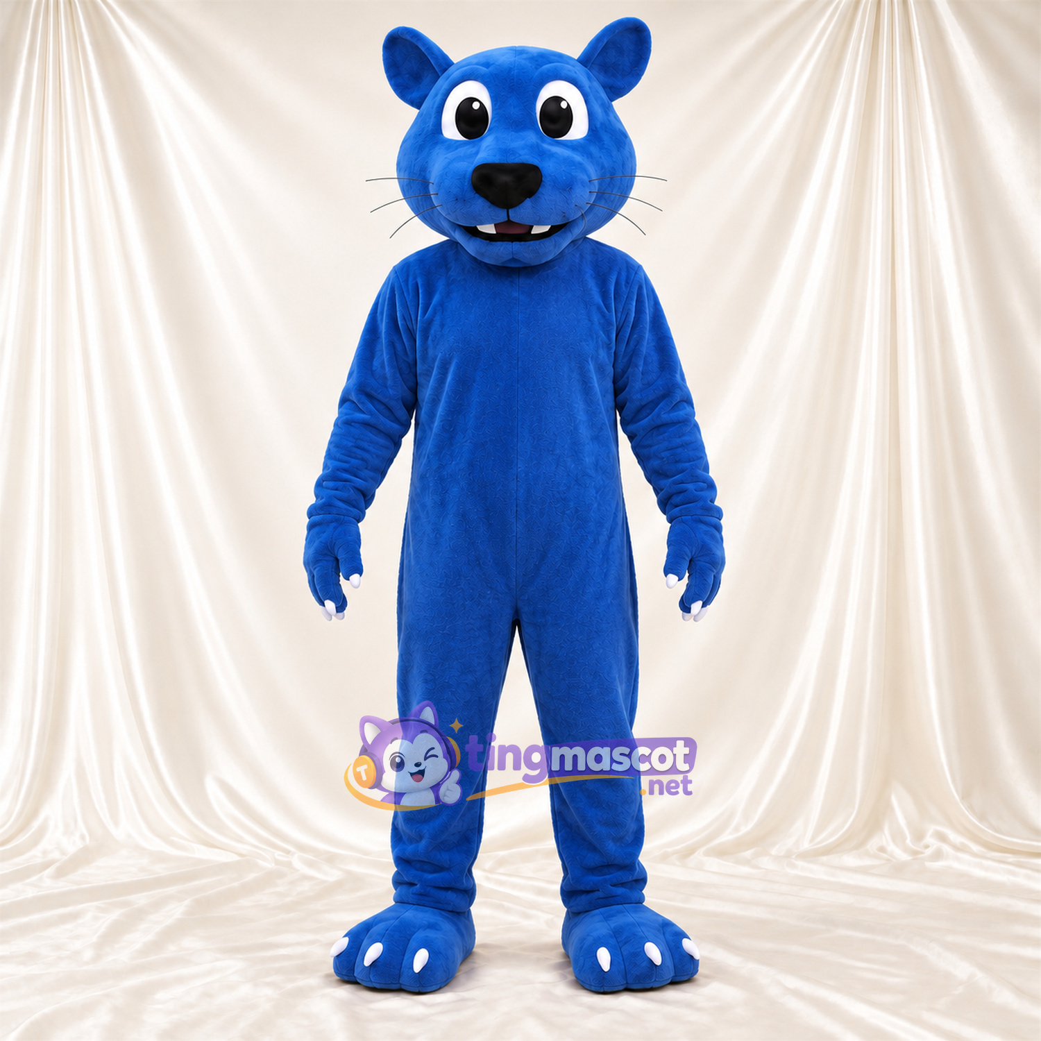 Costume de mascotte Panthère – bleu – Orteils (blanc); Moustaches (blanc) Costume de mascotte Panthère – bleu – Orteils (blanc); Moustaches (blanc)