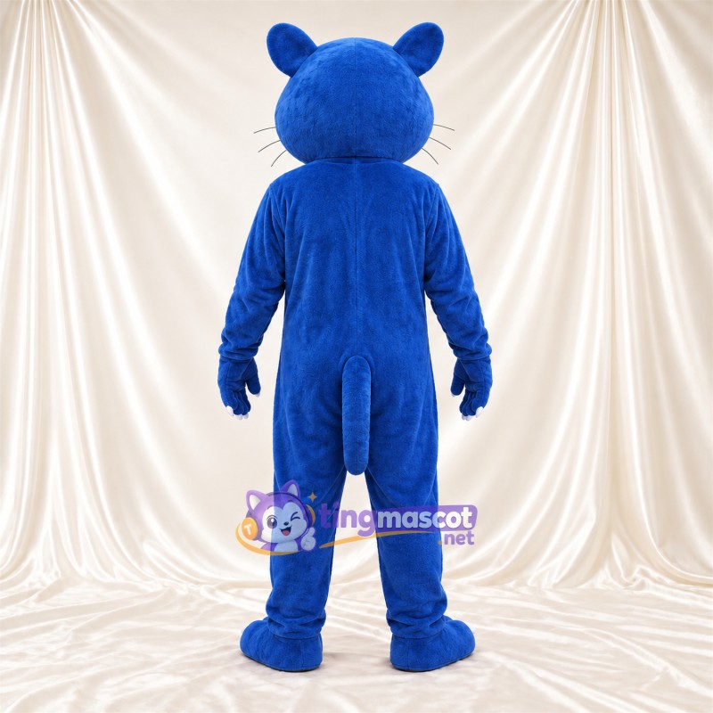 Costume de mascotte Panthère – bleu – Orteils (blanc); Moustaches (blanc) Costume de mascotte Panthère – bleu – Orteils (blanc); Moustaches (blanc)