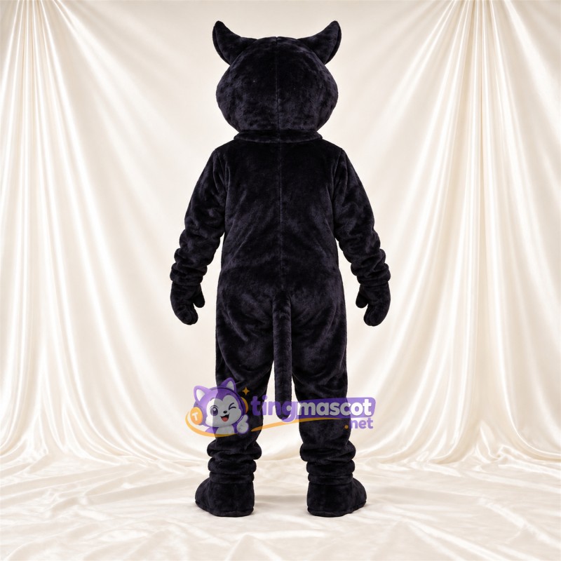 Black Panther Mascot Costume - Pointed Fangs and White Facial Markings Black Panther Mascot Costume - Pointed Fangs and White Facial Markings
