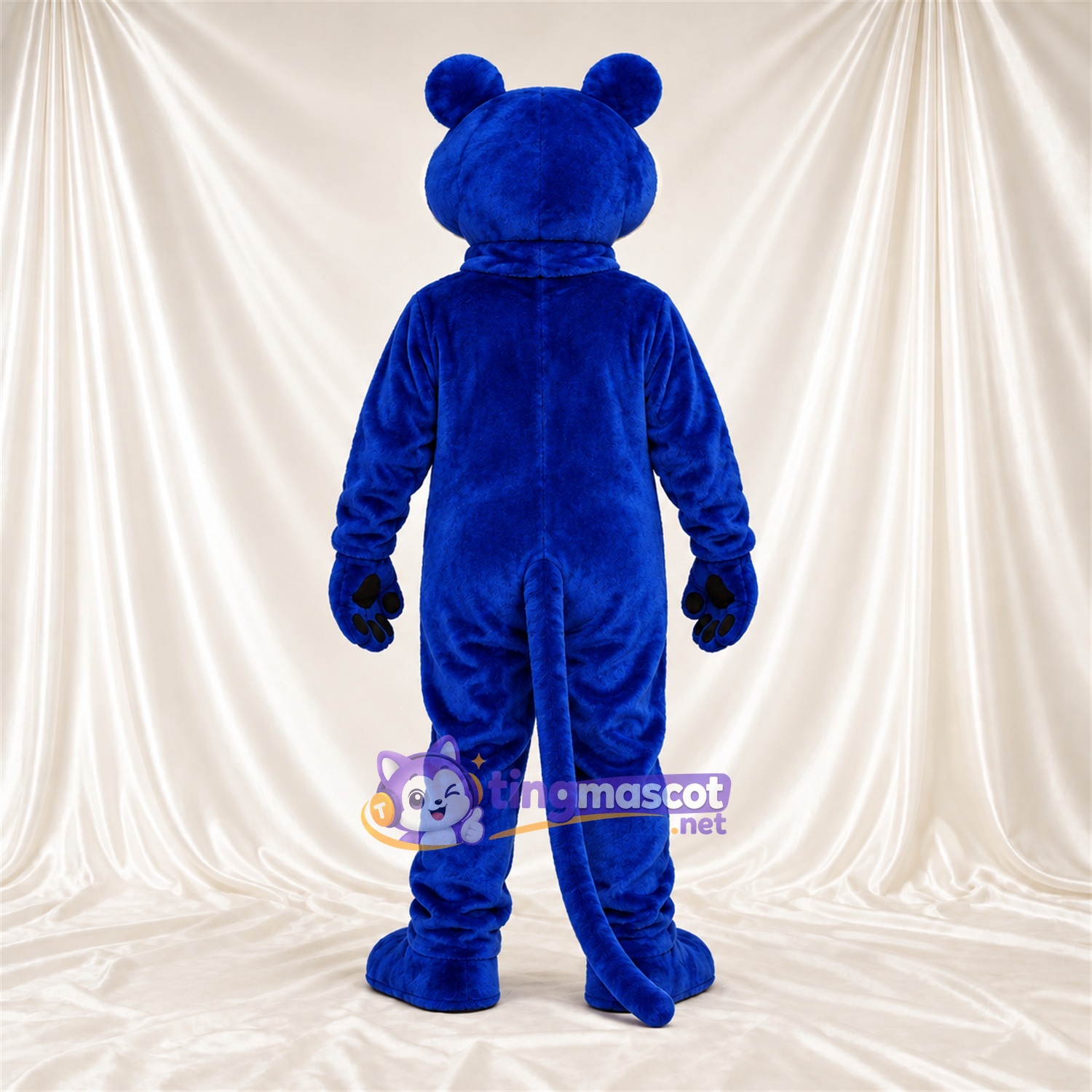 Maskottchenkostüm Panther – blau – Bauch (creme); Pfotenballen (schwarz) Maskottchenkostüm Panther – blau – Bauch (creme); Pfotenballen (schwarz)