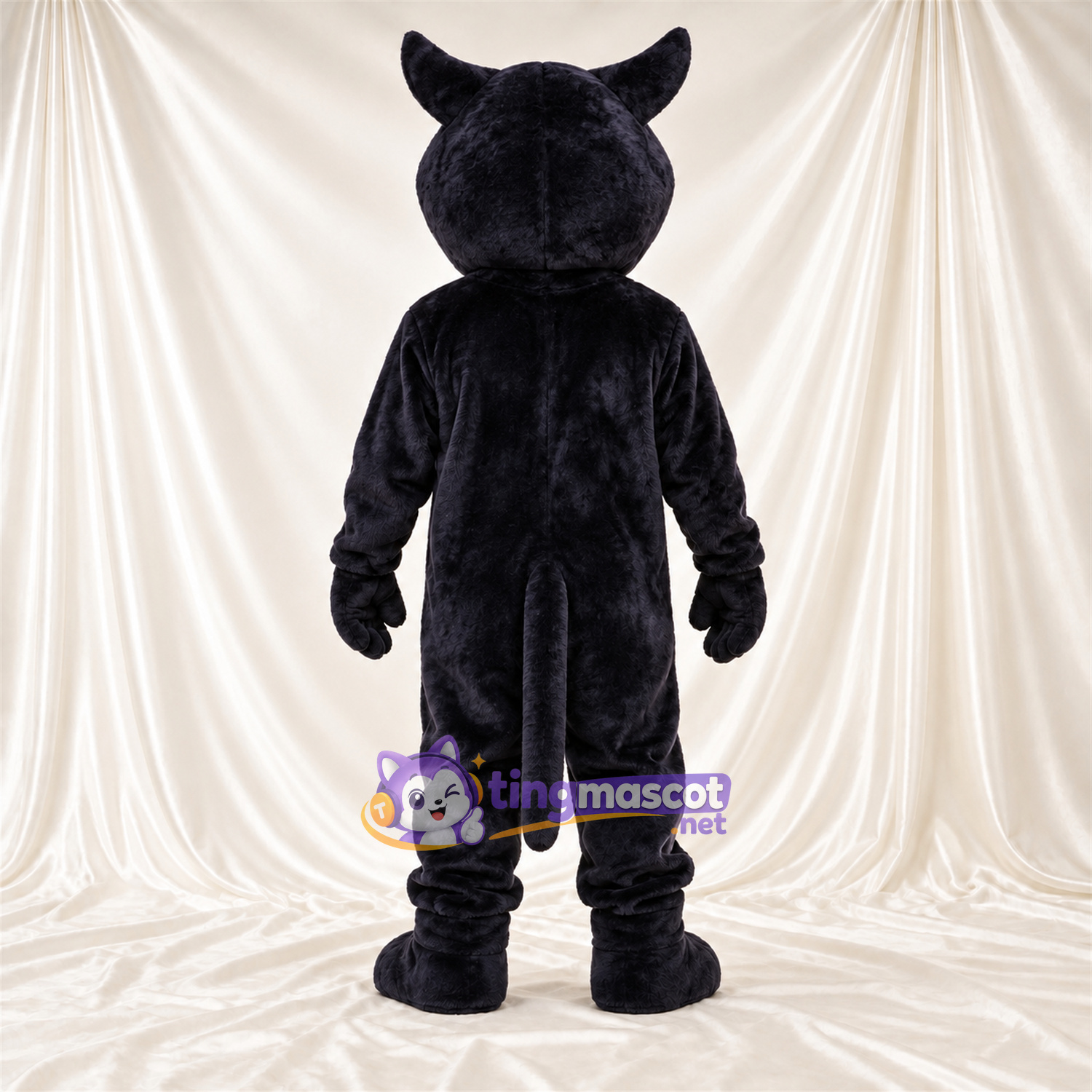 Black Panther Mascot Costume - Pointed Fangs and White Facial Markings Black Panther Mascot Costume - Pointed Fangs and White Facial Markings