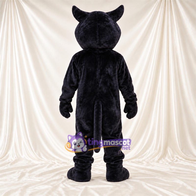 Black Panther Mascot Costume - Pointed Fangs and White Facial Markings Black Panther Mascot Costume - Pointed Fangs and White Facial Markings