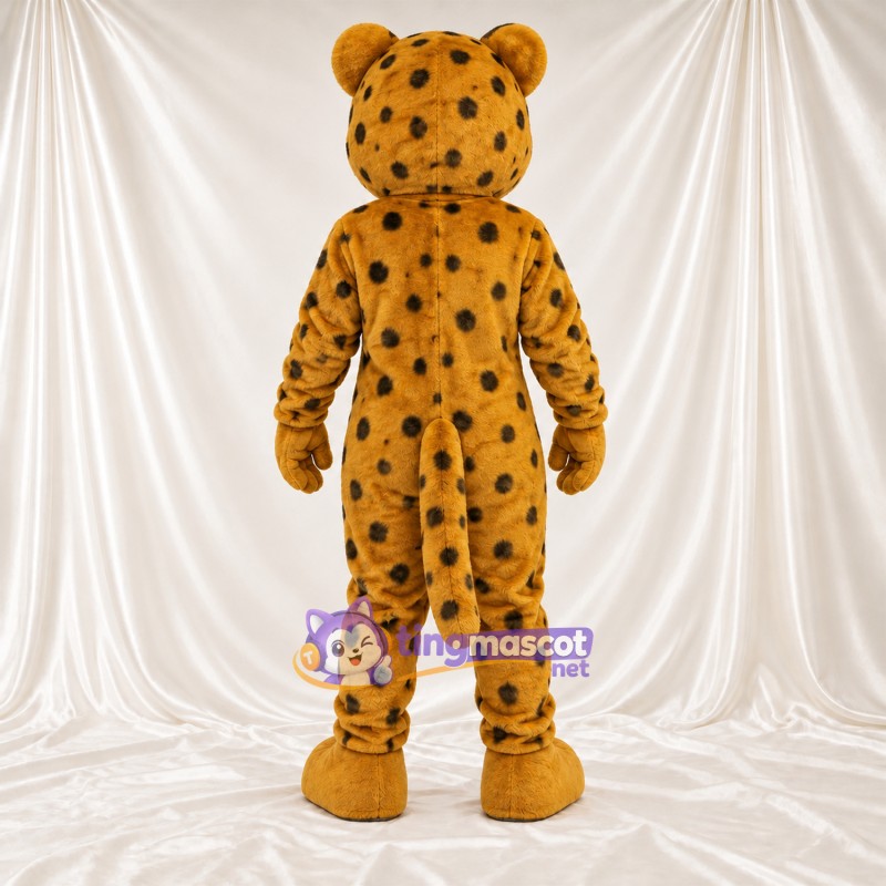 Tan and Black Cheetah Mascot Costume - Cream Belly and Black Spots Tan and Black Cheetah Mascot Costume - Cream Belly and Black Spots