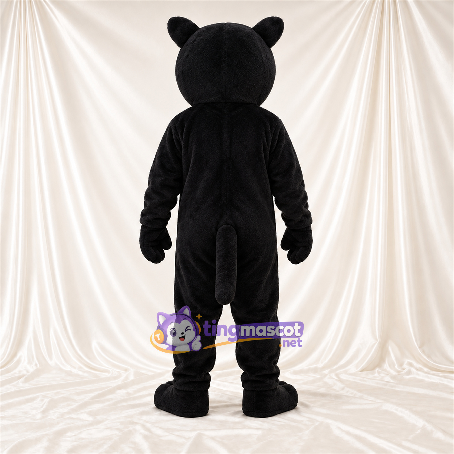 Black Panther Mascot Costume - Smiling Face and Pink Nose Black Panther Mascot Costume - Smiling Face and Pink Nose