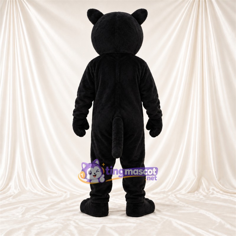 Black Panther Mascot Costume - Smiling Face and Pink Nose Black Panther Mascot Costume - Smiling Face and Pink Nose