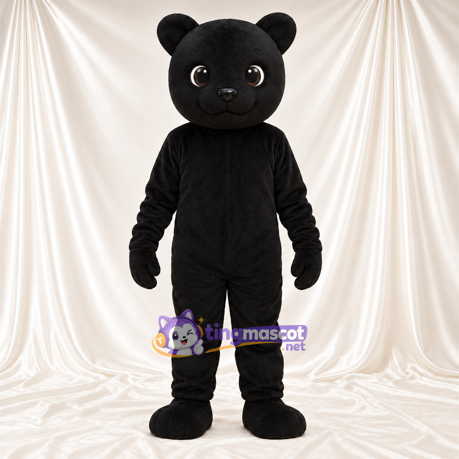 Costume de mascotte Panthère – noir – Bouche fermée; Tête Costume de mascotte Panthère – noir – Bouche fermée; Tête