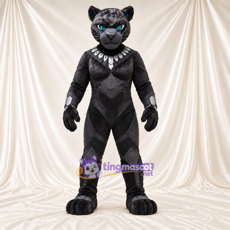 Black Panther Mascot Costume - Black Superhero Suit Black Panther Mascot Costume - Black Superhero Suit