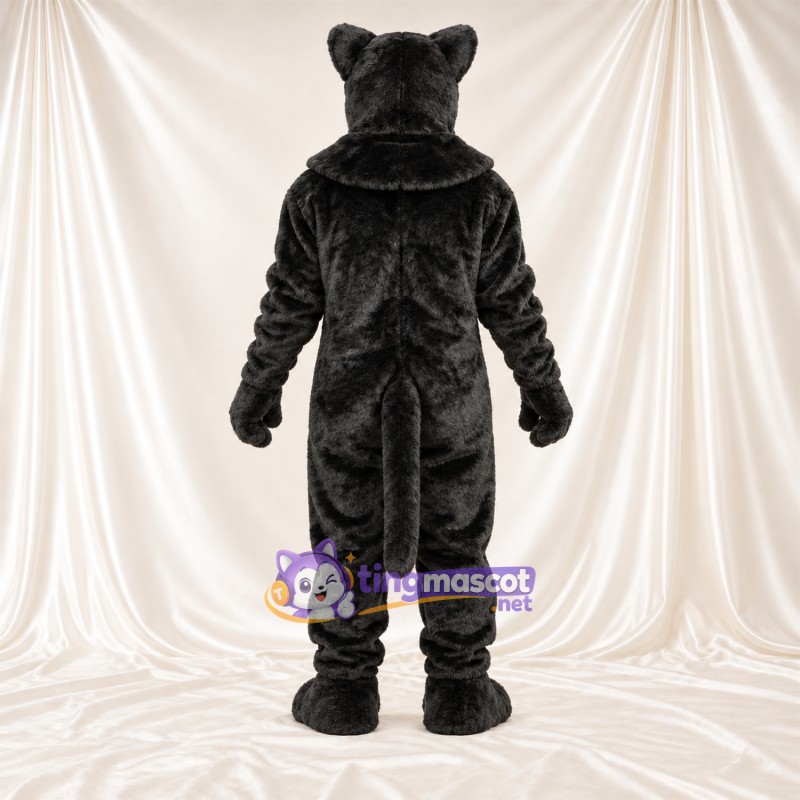 Black Panther Mascot Costume - Pointed Fangs and Rosette Spots Black Panther Mascot Costume - Pointed Fangs and Rosette Spots