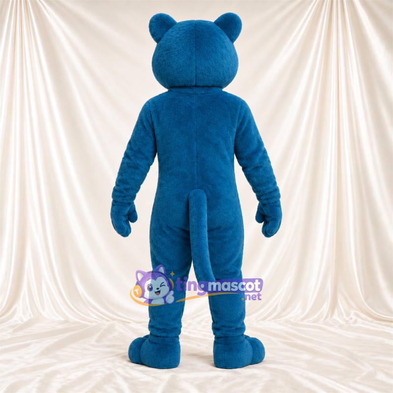 Maskottchenkostüm Panther – blau – Bauch (creme); Schnauze (creme) Maskottchenkostüm Panther – blau – Bauch (creme); Schnauze (creme)