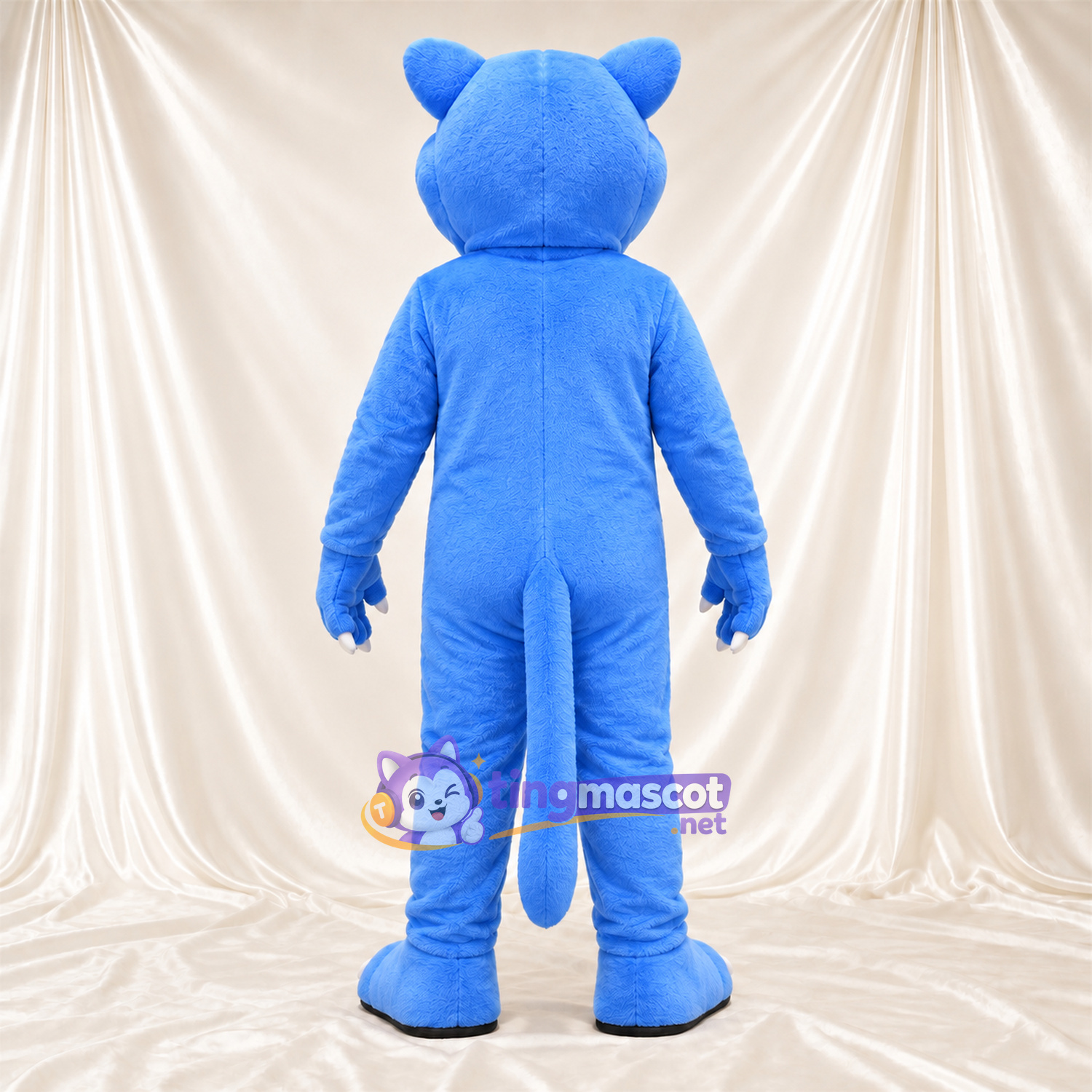 Costume de mascotte Panthère – bleu – Bouche ouverte; Orteils (blanc) Costume de mascotte Panthère – bleu – Bouche ouverte; Orteils (blanc)