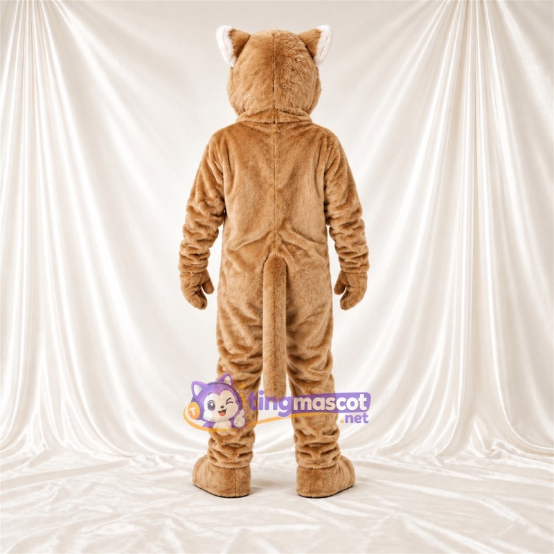 Costume de mascotte Chat sauvage – brun clair – Oreilles pointues; Crocs pointus Costume de mascotte Chat sauvage – brun clair – Oreilles pointues; Crocs pointus