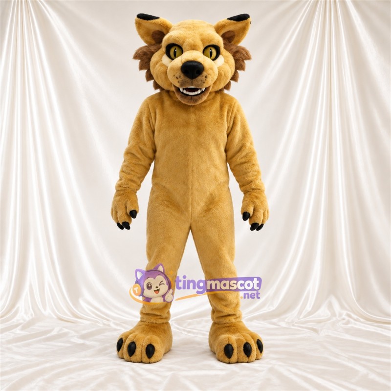 Costume de mascotte Chat sauvage – brun clair – Pointes des oreilles; Touffes sur les joues Costume de mascotte Chat sauvage – brun clair – Pointes des oreilles; Touffes sur les joues
