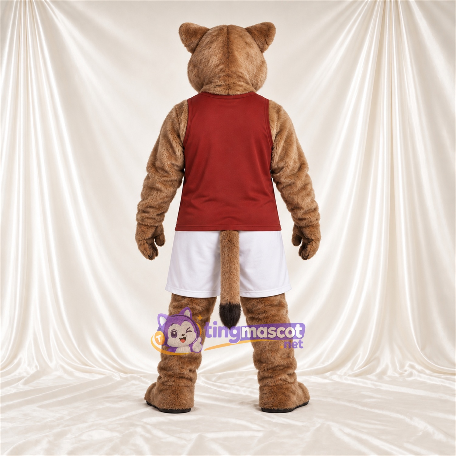 Costume de mascotte Puma – brun clair – Chemise; Short (blanc) Costume de mascotte Puma – brun clair – Chemise; Short (blanc)
