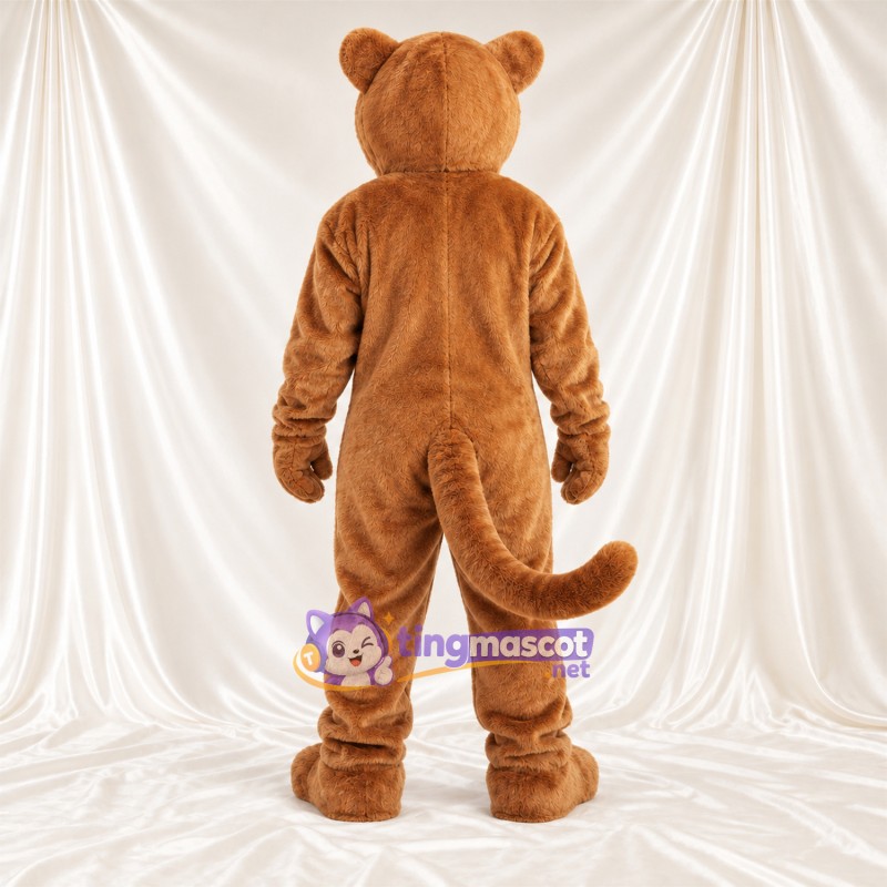 Costume de mascotte Puma – brun clair – Petites oreilles rondes; Queue enroulée Costume de mascotte Puma – brun clair – Petites oreilles rondes; Queue enroulée