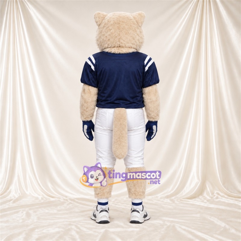 Costume de mascotte Chat sauvage – crème – Chemise (bleu marine); Pantalon (blanc) Costume de mascotte Chat sauvage – crème – Chemise (bleu marine); Pantalon (blanc)