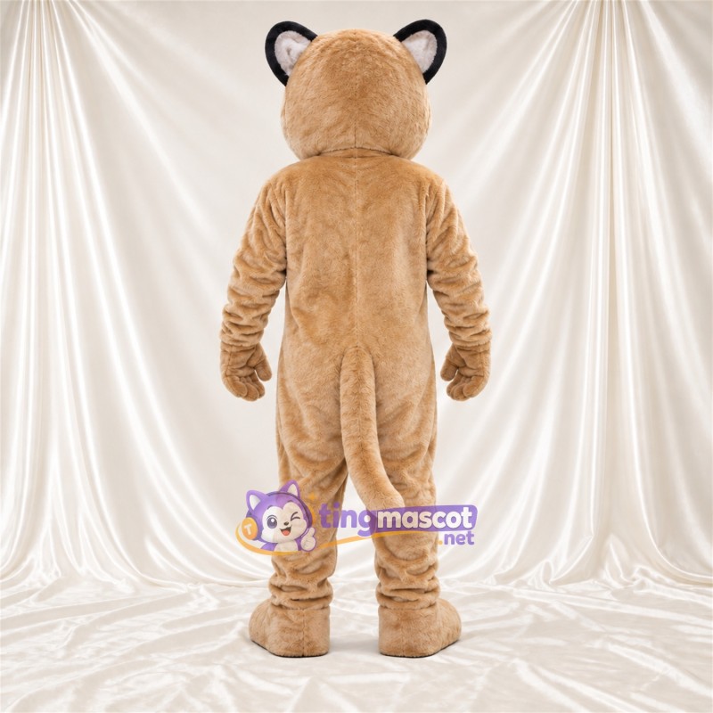 Costume de mascotte Puma – brun clair – Intérieur des oreilles (rose); Yeux (bleu) Costume de mascotte Puma – brun clair – Intérieur des oreilles (rose); Yeux (bleu)