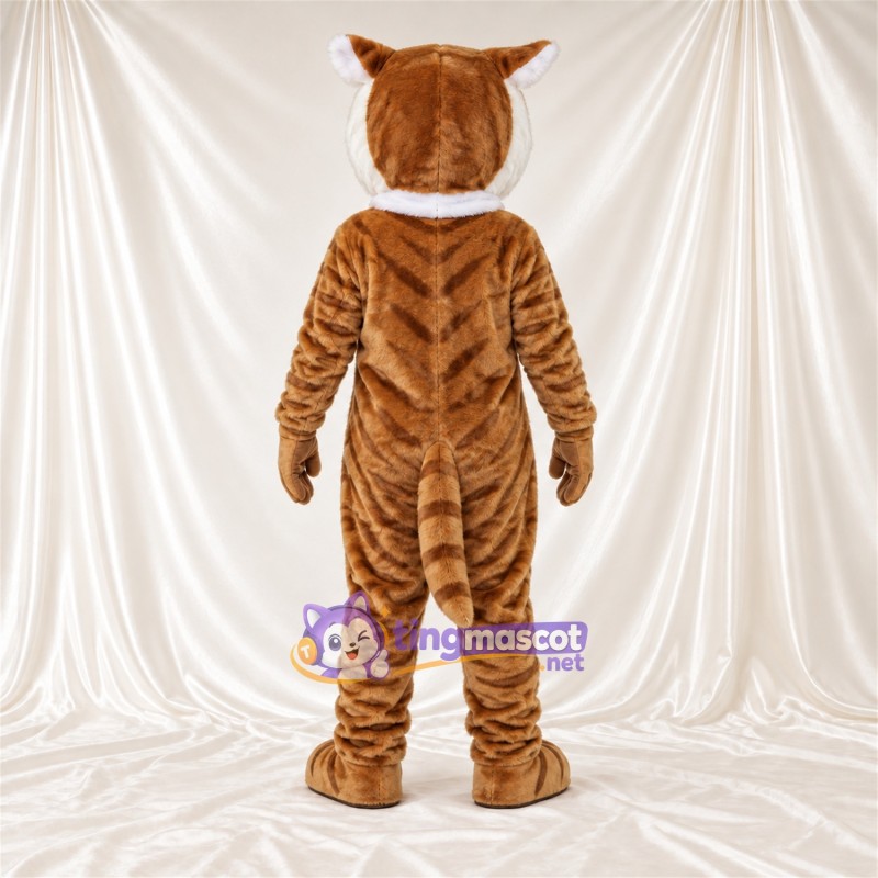 Costume de mascotte Tigre – marron – Rayures; Ventre (blanc) Costume de mascotte Tigre – marron – Rayures; Ventre (blanc)