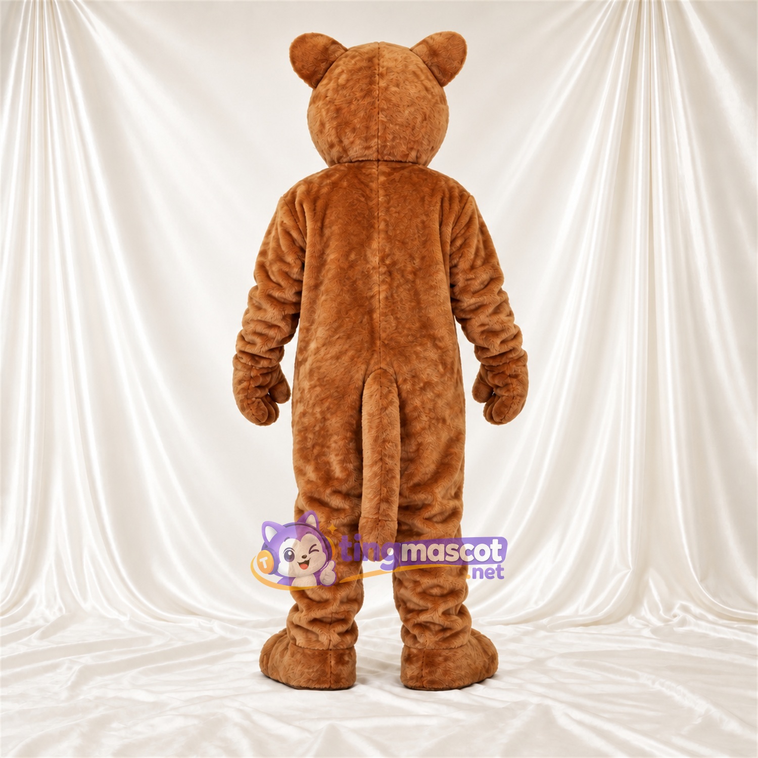 Costume de mascotte Puma – brun clair – Museau (crème); Yeux (bleu) Costume de mascotte Puma – brun clair – Museau (crème); Yeux (bleu)