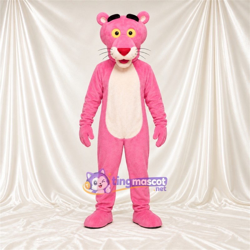 Pink Panther Mascot Costume - Cream Belly and White Whiskers Pink Panther Mascot Costume - Cream Belly and White Whiskers