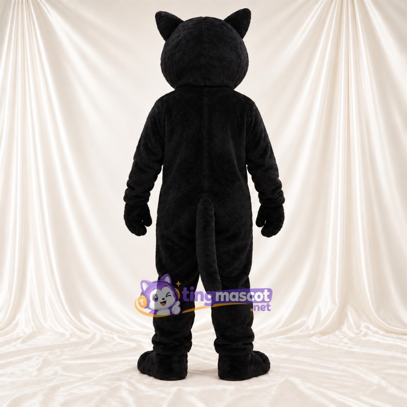 Maskottchenkostüm Panther – schwarz – Spitze Ohren; Nase (rosa) Maskottchenkostüm Panther – schwarz – Spitze Ohren; Nase (rosa)