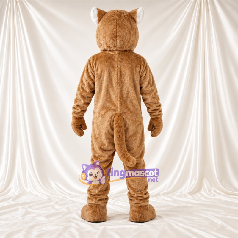 Costume de mascotte Chat sauvage – brun clair – Oreilles pointues; Crocs pointus Costume de mascotte Chat sauvage – brun clair – Oreilles pointues; Crocs pointus