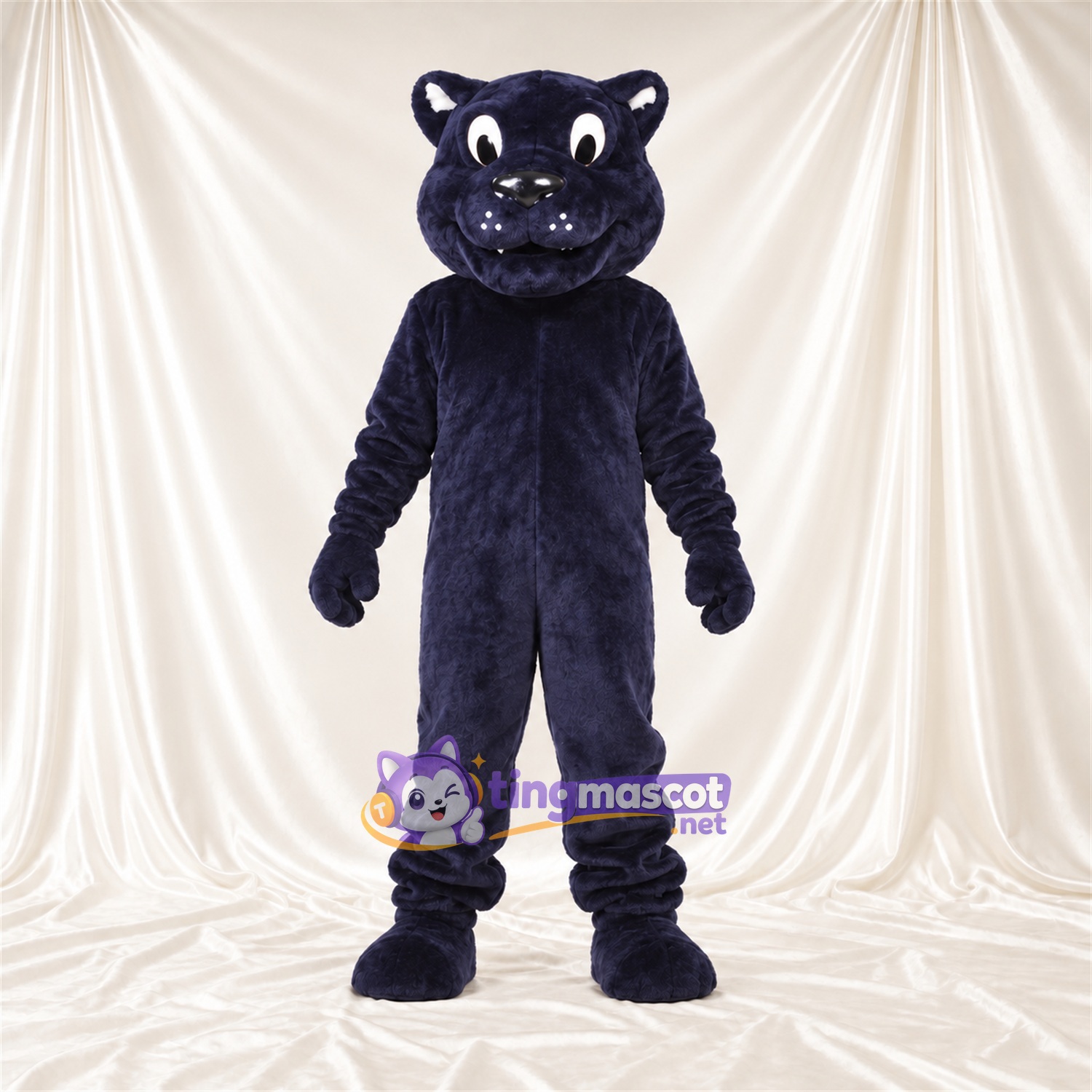 Costume de mascotte Panthère – bleu – Sourcils inclinés; Fourrure hirsute Costume de mascotte Panthère – bleu – Sourcils inclinés; Fourrure hirsute